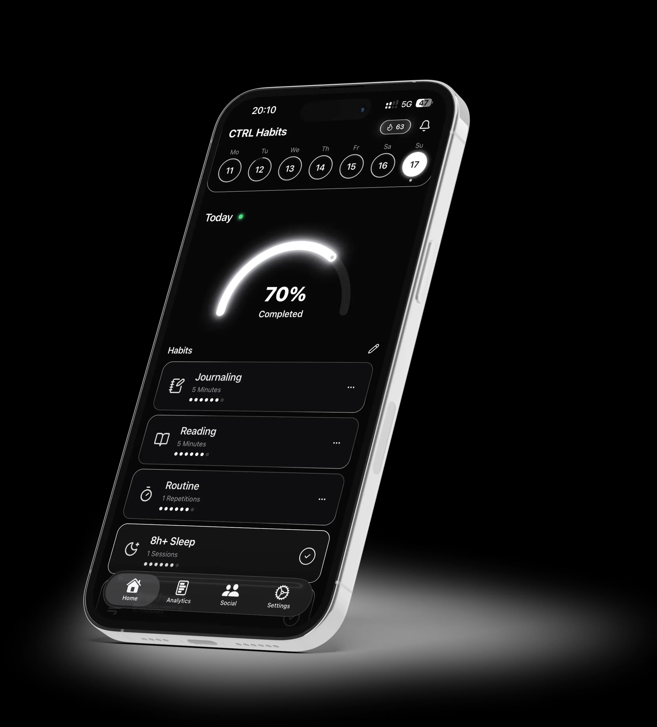 CTRL Habits app habit overview